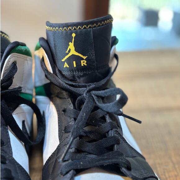 Nike Air Jordan 1 Retro Mid SE Oakland Shoes Sneakers Green Yellow Mens Size 13 - Picture 10 of 16